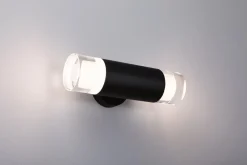 Outlet Paulmann Kame vegglampe for baderom 2 X 4W 3000 Kelvin IP44 Svart