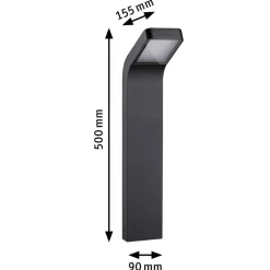 Discount Paulmann Kulma pullert utendørs IP44 7,5W 3000 Kelvin 50 cm Antrasitt