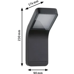 New Paulmann Kulma vegglampe utendørs IP44 7,5W 3000 Kelvin Antrasitt
