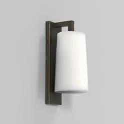 Discount Astro Lighting Lago 280 vegglampe IP44 - /Opal glass skjerm Bronse