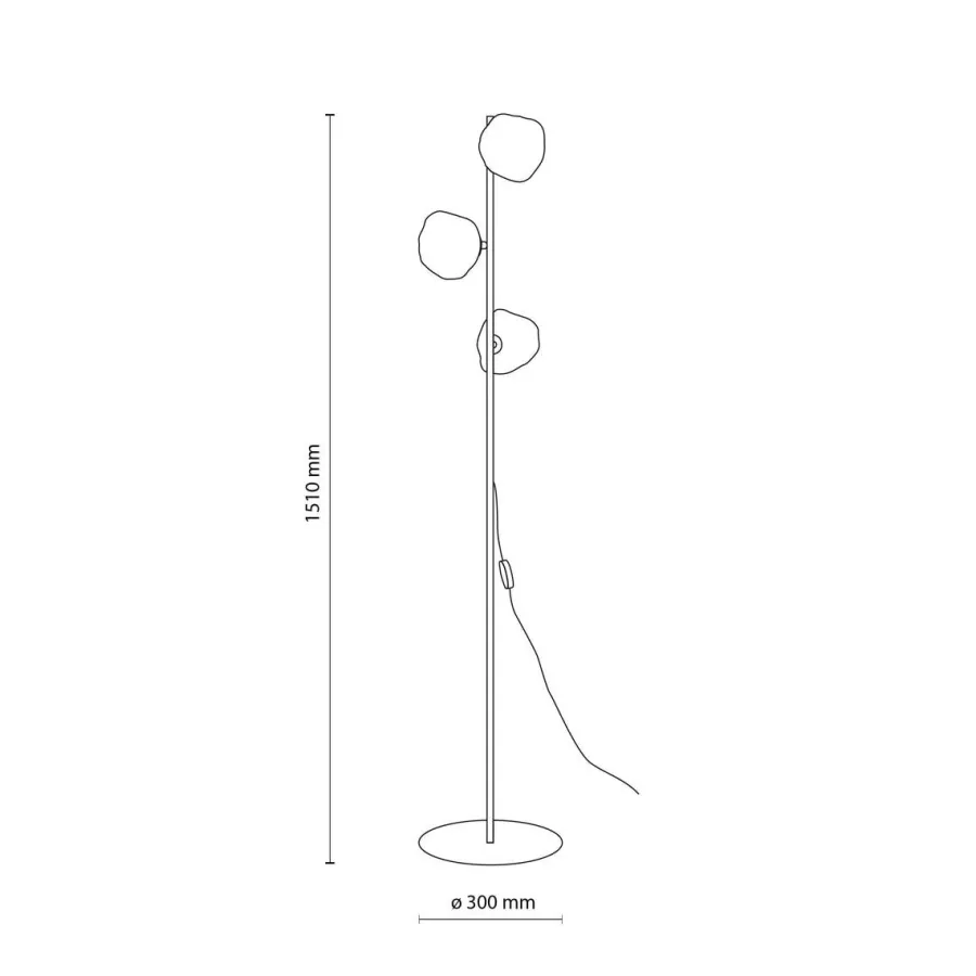 Outlet TK Lighting Lava gulvlampe 3-lys