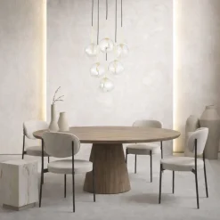 Sale TK Lighting Lava Rondell takpendel 6-lys Svart / Gullfarget / Brun