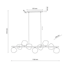 Online TK Lighting Lava takpendel 9-lys 116 cm