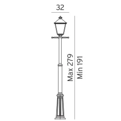 Norlys London 4124 Big stolpe 17,5W LED 3000 Kelvin Svart
