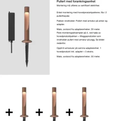 New Louis Poulsen Flindt Garden med forankringsenhet u/adapter kort