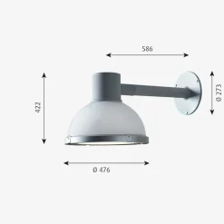 Clearance Louis Poulsen LP Icon utendørs vegglampe Dali + Clo - Aluminium Grå