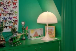 Best Louis Poulsen Panthella Opal 400 Bordlampe Hvit / Opal