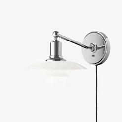 Discount Louis Poulsen PH 2/1 Vegglampe Hvitt opalt glass - Krom / Opal