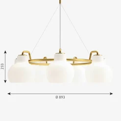 Hot Louis Poulsen VL Ring Crown 7 taklampe Messing / Opal