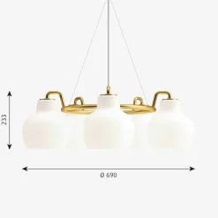 Sale Louis Poulsen VL Ring Crown 5 taklampe Messing / Opal