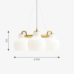 Outlet Louis Poulsen VL Ring Crown 3 taklampe Messing / Opal