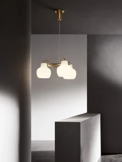 Outlet Louis Poulsen VL Ring Crown 3 taklampe Messing / Opal