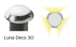 Outlet Sg Armaturen As Luna Deco 3 uplight utendørs 3W 3000 Kelvin IP67 - Rustfritt Stål
