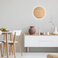 New TK Lighting Luna wood vegglampe 30 cm Eik