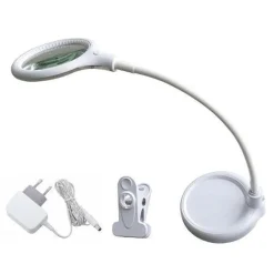 Discount Halo Designs Magni mini bordlampe med clips og forstørrelsesglass 6W LED - Hvit