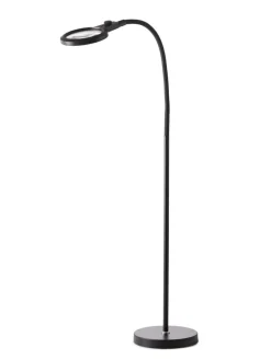 Hot Halo Designs Magni portabel oppladbar gulvlampe med forstørrelsesglass Svart