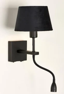 Clearance Ms - belysning Mango vegglampe lesearm m/skjerm - Svart
