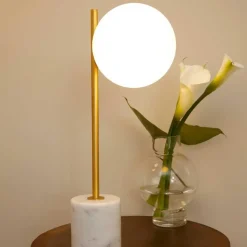 Online Lightup.no Marble bordlampe H55 Svart / Opal