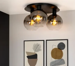 Sale Lucide Marius taklampe 3 Svart / Røyk