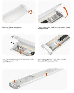 Online NorDesign Mega Batten lysarmatur 40W 3000/4000K IP44 - 122 cm Hvit