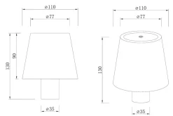 Outlet NorDesign Mida bordlampe 3W IP20 Oppladbar - Kan montere på flaske Svart