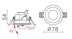 Online NorDesign Modfun X 78 downlight 6W 2700 Kelvin CRI 90