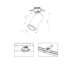 Outlet Nowodvorski Mono enkel innfelt takspot - Svart/Gullfarget Svart / Gull