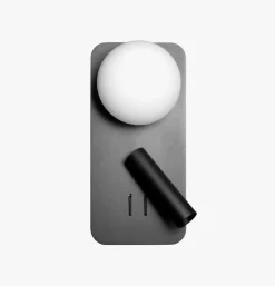 Outlet NorDesign Mooni vegglampe USB - Svart