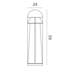 Outlet Norlys Narvik 557 vandalsikker pullert 95 cm 21,8W 3000K IP65 IK10