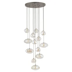 TK Lighting Nebia rondell takpendel 13-lys Brun