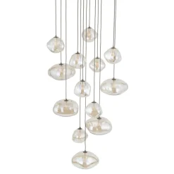 TK Lighting Nebia rondell takpendel 13-lys Brun