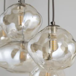 Discount TK Lighting Nebia takpendel 10-lys Brun