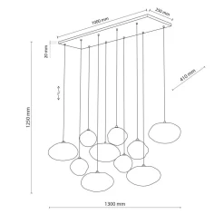 Discount TK Lighting Nebia takpendel 10-lys Brun