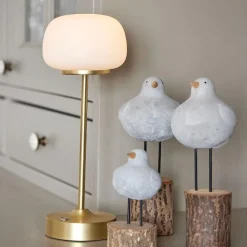 Online Ms - belysning Nellie bordlampe - Oppladbar Hvit / Messingfarget