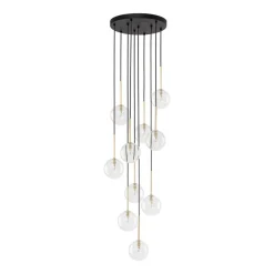 Sale TK Lighting Nilos takpendel 10-lys Svart / Gullfarget