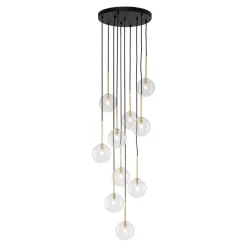 Sale TK Lighting Nilos takpendel 10-lys Svart / Gullfarget