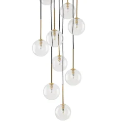 Sale TK Lighting Nilos takpendel 10-lys Svart / Gullfarget
