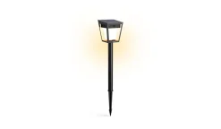 Discount Philips Nissa hagebelysning utendørs IP44 1,8W 3000 Kelvin m/sensor - Solcelle Svart