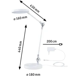 Outlet Paulmann Numis skrivebordslampe 11W 2700-6500 Kelvin 3-step dim - Trådløs lader for mobil