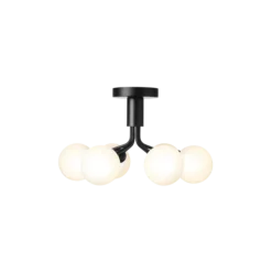 Outlet Nuura Apiales 6 taklampe satengsort / glass Opal