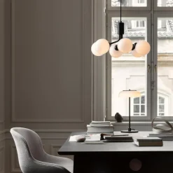 New Nuura Apiales 6 taklampe satin Svart / Opal