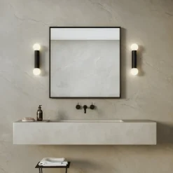 Discount Astro Lighting Ortona Twin vegglampe IP44 Krom / Opal
