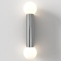 Discount Astro Lighting Ortona Twin vegglampe IP44 Krom / Opal