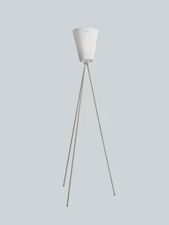 Hot Northern Oslo Wood gulvlampe stål med skjerm