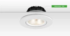 New NorDesign Out tiltbar lavtbyggende downlight utendørs 11W 3000K IP65 RA90 dimbar - Svart