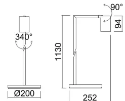 NorDesign Oz K1 gulvlampe - Svart/Gullfarget Svart / Gull