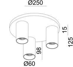 New NorDesign Oz K3 rund taklampe 3-lys GU10