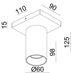 New NorDesign OZ K1 taklampe med 1 spott - Svart