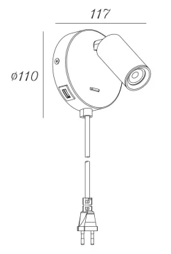 Best NorDesign Oz mini K1 vegglampe med USB C GU10 mini