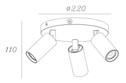 Discount NorDesign Oz mini rund taklampe 3-lys GU10 mini